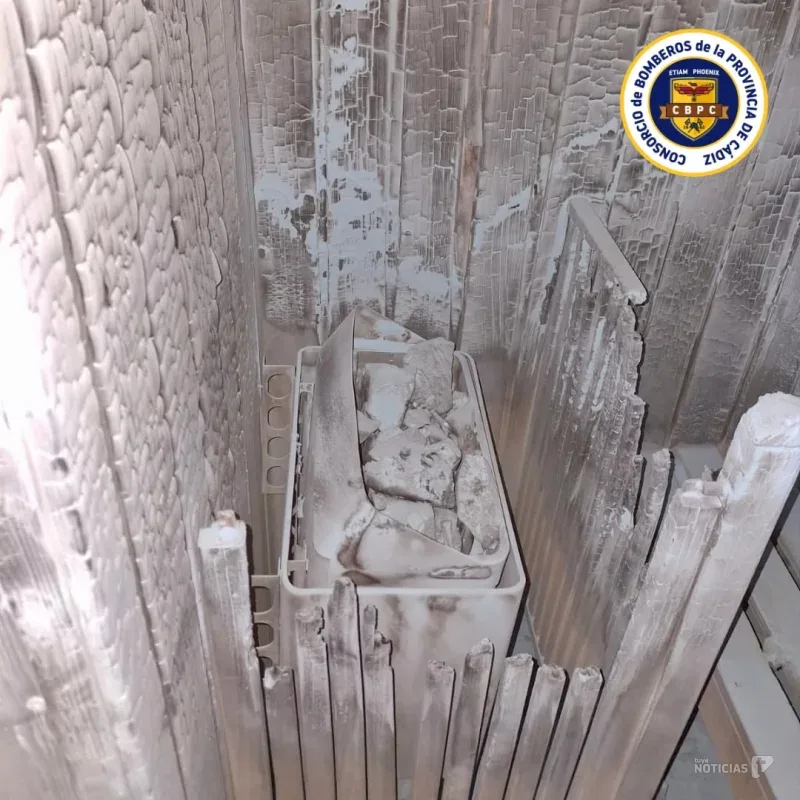 Así quedó la sauna