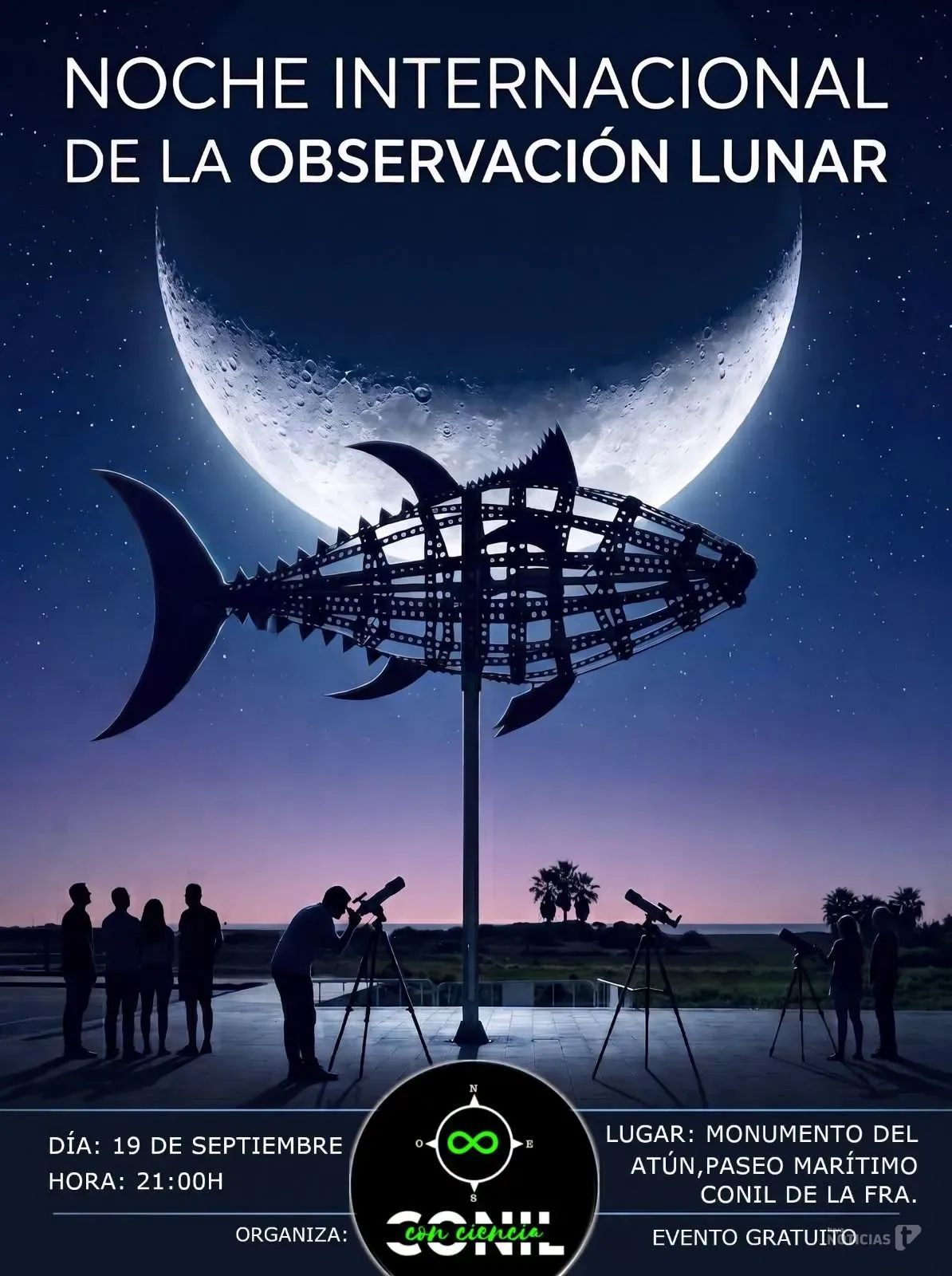 Conil se suma a la Noche Internacional de la Observación Lunar
