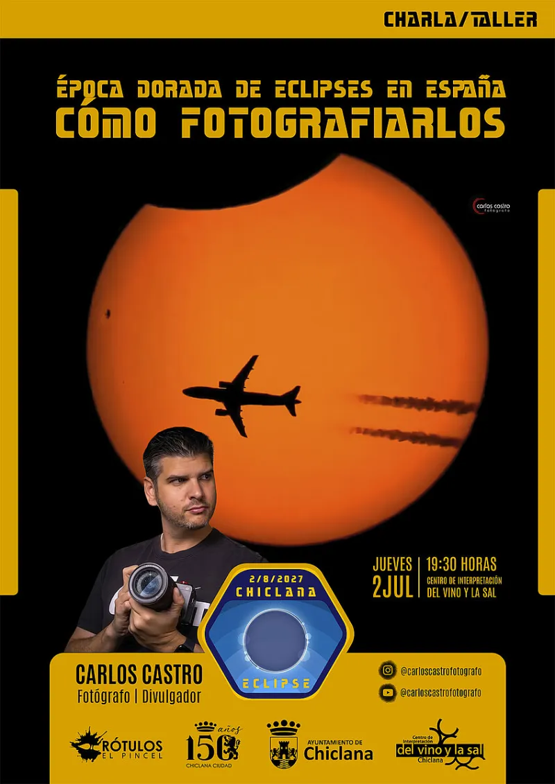 Charla/Taller Época dorada de eclipses en España. Cómo fotografiarlos