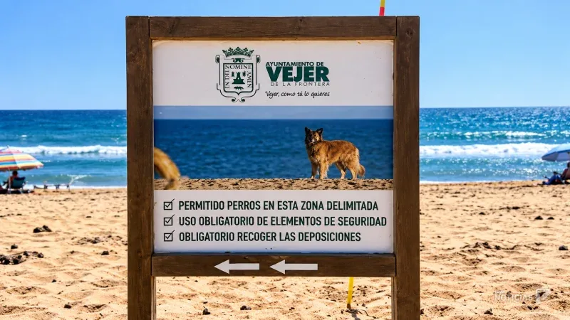 Cartelería que los Ayuntamientos instalan para indicar la zona de baño para perros