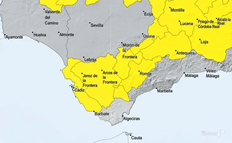 Mapa según la Agencia Estatal de Meteorología
