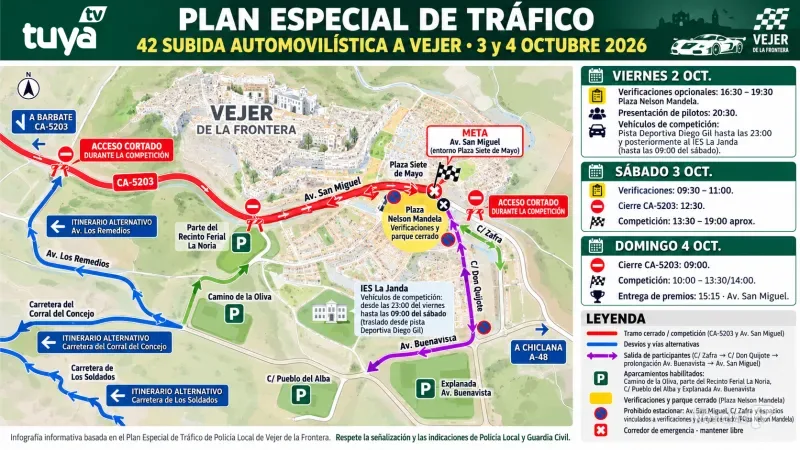 Si sales o entras de Vejer este fin de semana, esto te interesa