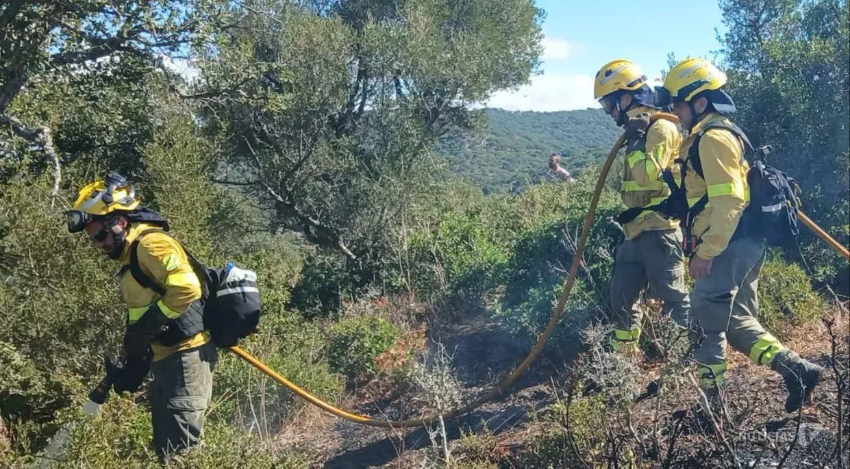 Controlado el incendio forestal declarado en El Retín tras cinco horas de intensa intervención