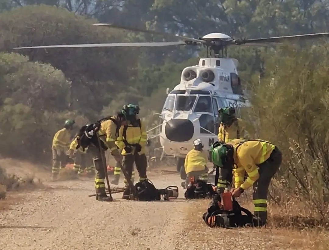 Incendio forestal activo en Barbate moviliza un amplio operativo del Infoca