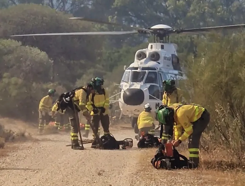Incendio forestal activo en Barbate moviliza un amplio operativo del Infoca