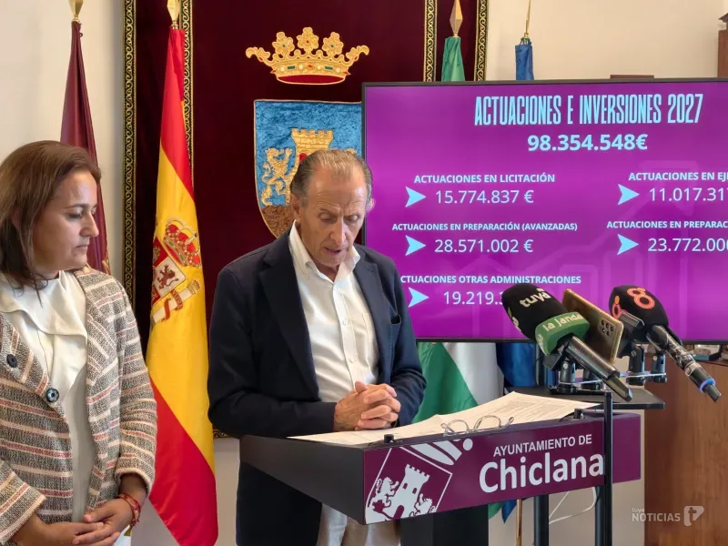 Chiclana invertirá casi 100 millones de euros en 2027 en obras de transformación urbana