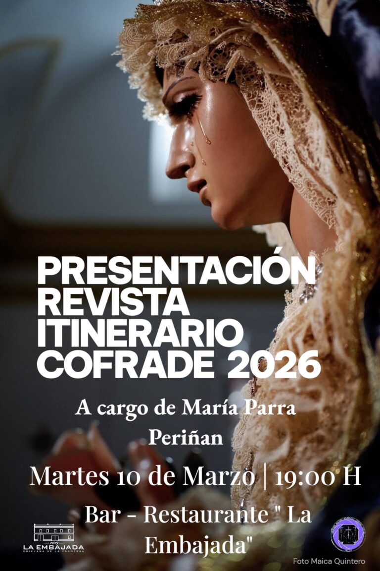 Chiclana acogerá la presentación del Itinerario Cofrade 2026 el próximo 10 de marzo